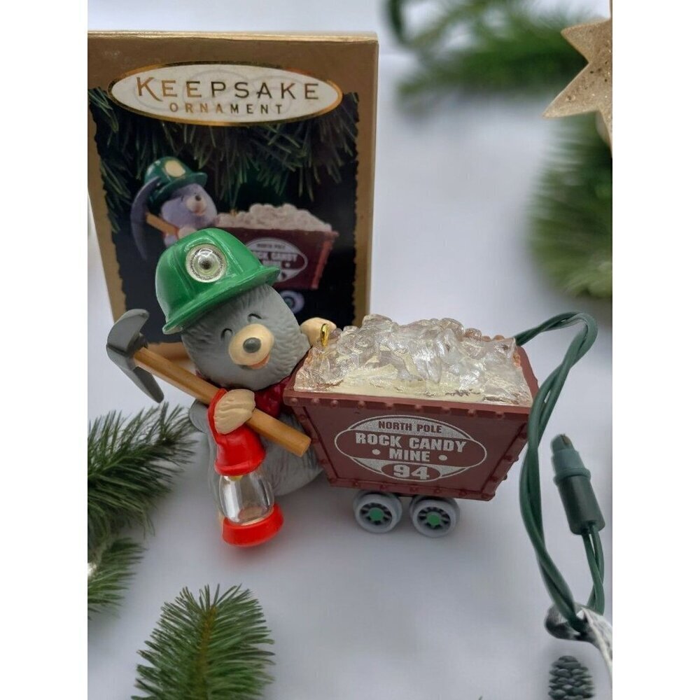 Hallmark Keepsake Ornament 1994 Rock Candy Miner Bear Christmas Tree Decoration